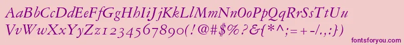 GaramondRepriseOldstyleSsiNormal Font – Purple Fonts on Pink Background