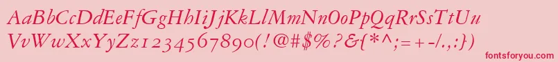 GaramondRepriseOldstyleSsiNormal Font – Red Fonts on Pink Background