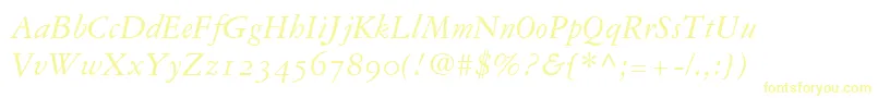 GaramondRepriseOldstyleSsiNormal Font – Yellow Fonts on White Background