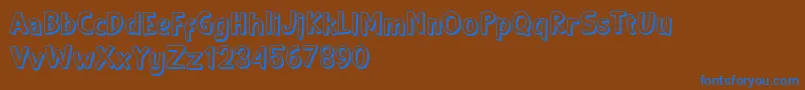 Shadow demo-Schriftart – Blaue Schriften auf braunem Hintergrund
