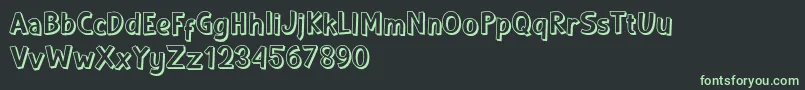 フォントShadow demo – 黒い背景に緑の文字