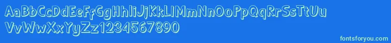 Shadow demo Font – Green Fonts on Blue Background