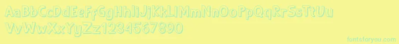 Shadow demo Font – Green Fonts on Yellow Background