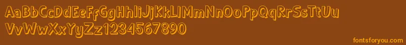 Shadow demo Font – Orange Fonts on Brown Background