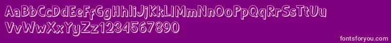 Shadow demo Font – Pink Fonts on Purple Background