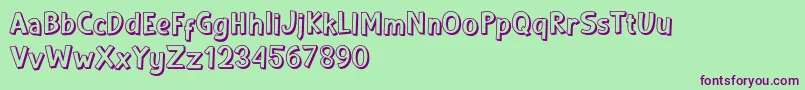 Shadow demo Font – Purple Fonts on Green Background