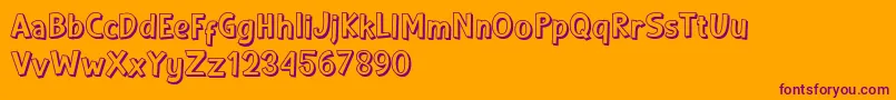 Shadow demo-Schriftart – Violette Schriften auf orangefarbenem Hintergrund