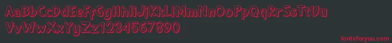 Shadow demo Font – Red Fonts on Black Background