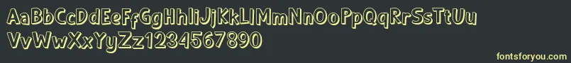 Shadow demo Font – Yellow Fonts on Black Background