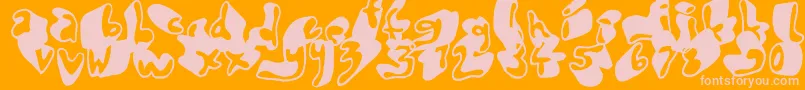 Shadow Mole Font – Pink Fonts on Orange Background