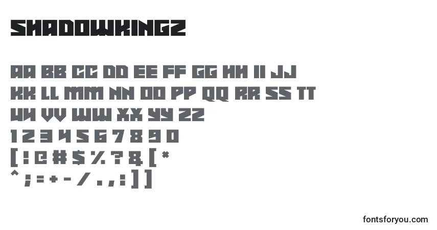 Schriftart Shadowkingz – Alphabet, Zahlen, spezielle Symbole