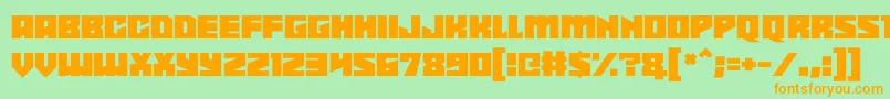 フォントShadowkingz – オレンジの文字が緑の背景にあります。