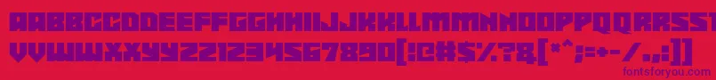 Shadowkingz-Schriftart – Violette Schriften auf rotem Hintergrund