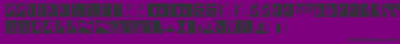 フォントShadows of Grey – 紫の背景に黒い文字