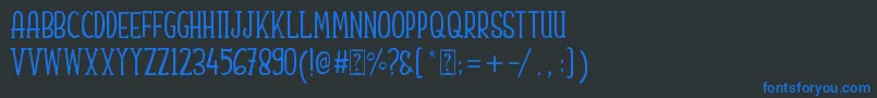 Шрифт Shafeer Descript Demo – синие шрифты на чёрном фоне