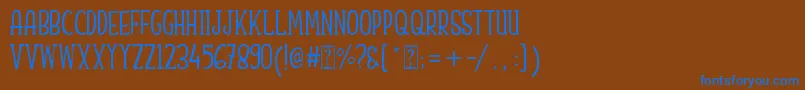 Шрифт Shafeer Descript Demo – синие шрифты на коричневом фоне