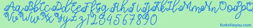 Shafiyyah-Schriftart – Blaue Schriften auf grünem Hintergrund