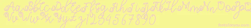Fonte Shafiyyah – fontes rosa em um fundo amarelo