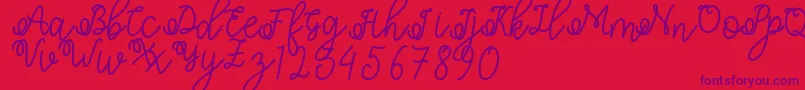 フォントShafiyyah – 赤い背景に紫のフォント