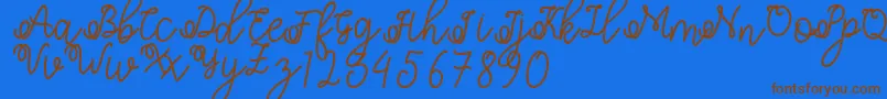 Shafiyyah-Schriftart – Braune Schriften auf blauem Hintergrund