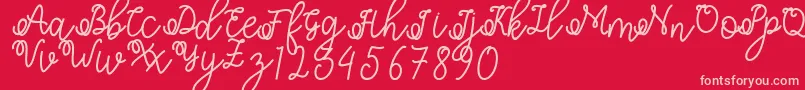 Shafiyyah Font – Pink Fonts on Red Background