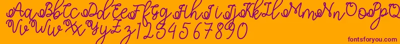 Shafiyyah-Schriftart – Violette Schriften auf orangefarbenem Hintergrund