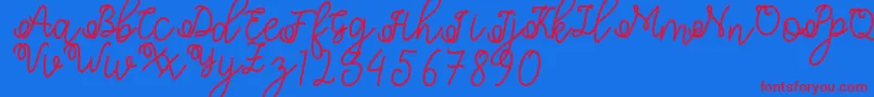 Shafiyyah-Schriftart – Rote Schriften auf blauem Hintergrund