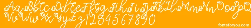 Shafiyyah-Schriftart – Weiße Schriften auf orangefarbenem Hintergrund