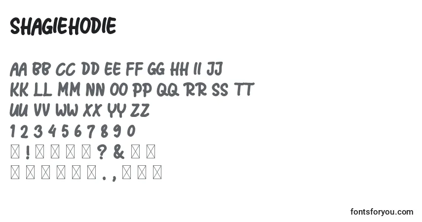 A fonte ShagieHodie – alfabeto, números, caracteres especiais