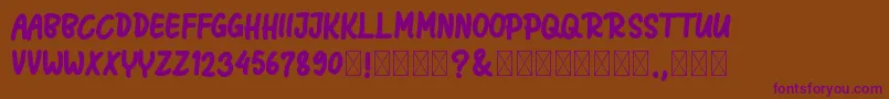 ShagieHodie Font – Purple Fonts on Brown Background