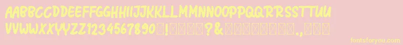 ShagieHodie Font – Yellow Fonts on Pink Background