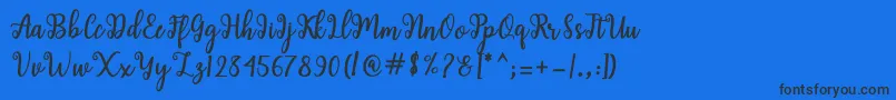 Shaila Script Font – Black Fonts on Blue Background