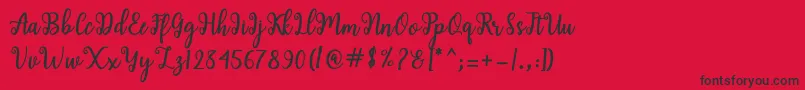 Shaila Script Font – Black Fonts on Red Background