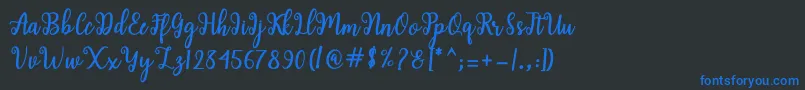 Shaila Script Font – Blue Fonts on Black Background