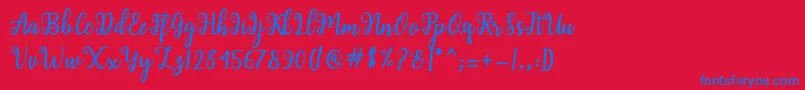 Shaila Script Font – Blue Fonts on Red Background