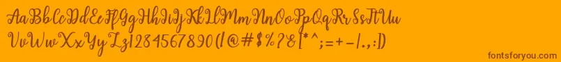 Shaila Script Font – Brown Fonts on Orange Background