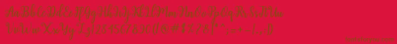 Shaila Script Font – Brown Fonts on Red Background