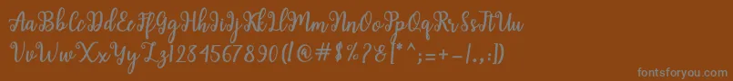 Shaila Script Font – Gray Fonts on Brown Background