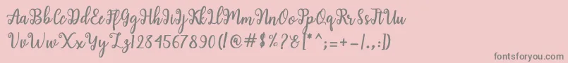 Shaila Script Font – Gray Fonts on Pink Background