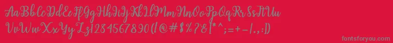 Shaila Script-Schriftart – Graue Schriften auf rotem Hintergrund