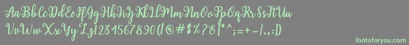 fuente Shaila Script – Fuentes Verdes Sobre Fondo Gris