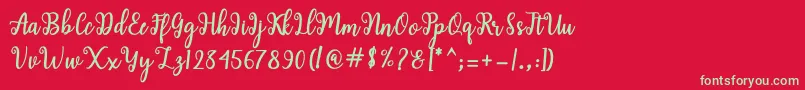 Shaila Script Font – Green Fonts on Red Background