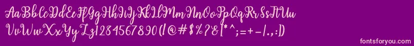 Shaila Script Font – Pink Fonts on Purple Background