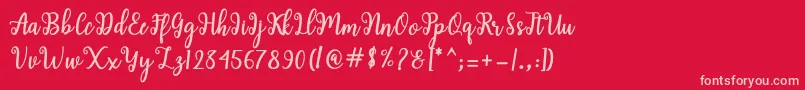 Shaila Script Font – Pink Fonts on Red Background