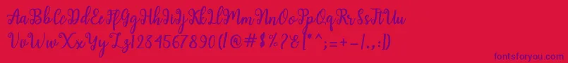 Shaila Script Font – Purple Fonts on Red Background