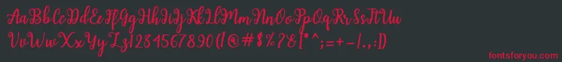 Shaila Script Font – Red Fonts on Black Background