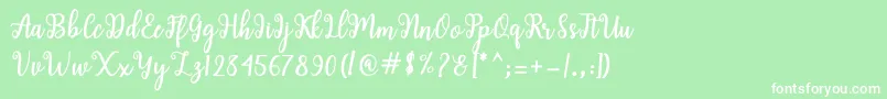 Shaila Script Font – White Fonts on Green Background