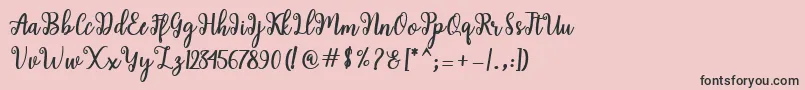 Shaila Script Font – Black Fonts on Pink Background