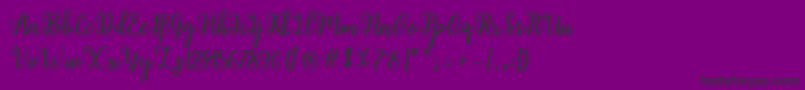 Fonte Shaila Script – fontes pretas em um fundo violeta