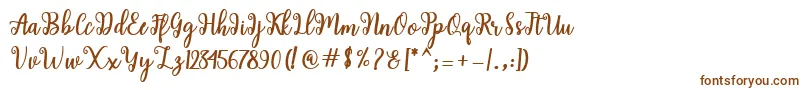 Czcionka Shaila Script – brązowe czcionki